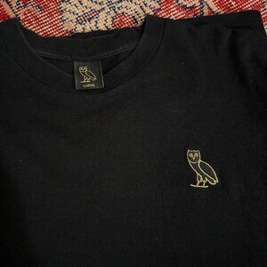 OVO Drake black long-sleeve shirt with an embroidered owl logo